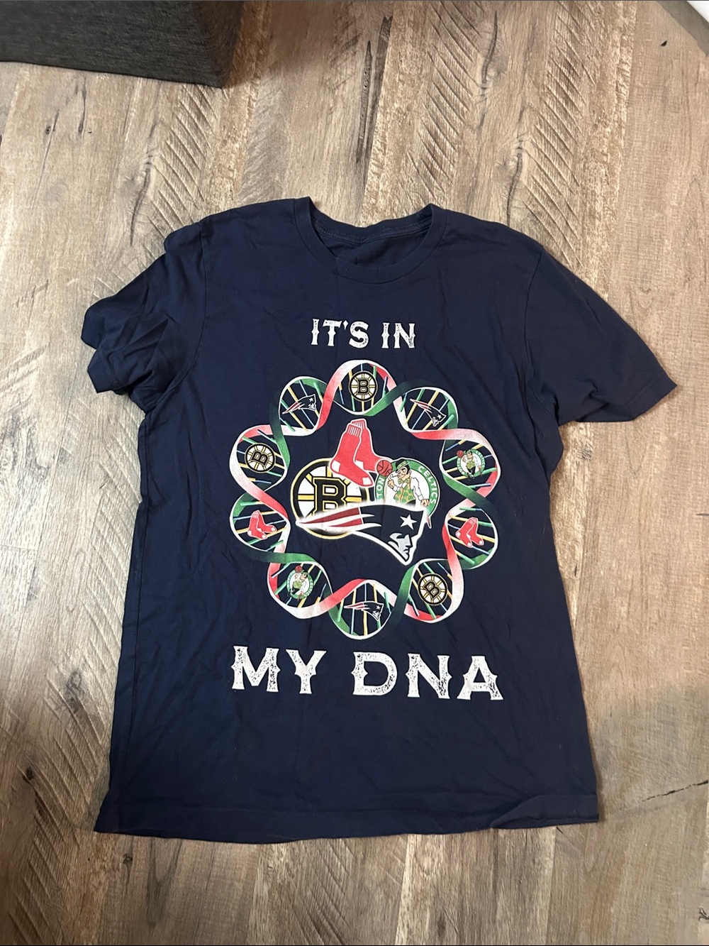 Boston Sports 'It's In My DNA' Navy Graphic Tee